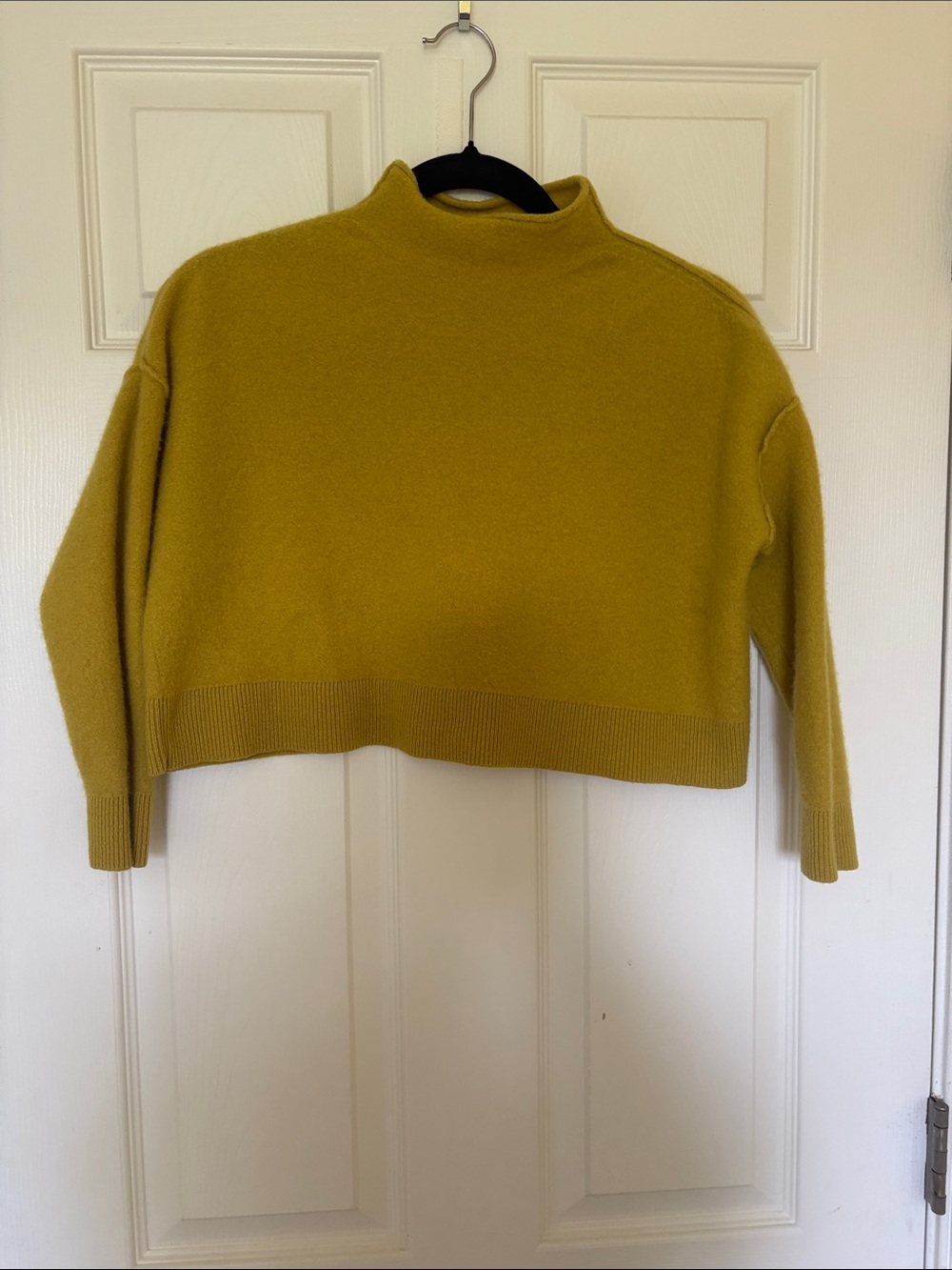 Pilcro Cropped Turtleneck Sweater in Mustard - Picture 3 of 9